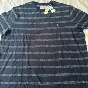 Original Penguin Men's Dark Blue Striped Tee